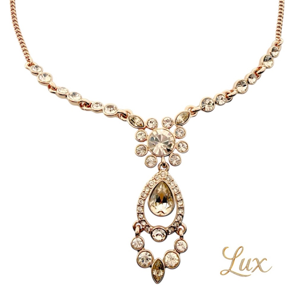 Givenchy Crystal Statement Necklace Elegant Flora… - image 4